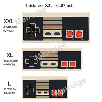 Retro Game Controller Large Mouse Pad HD Anti-Slip Rubber Base Washable XXL Desk Mat with Precision Edges for Gaming Office Work