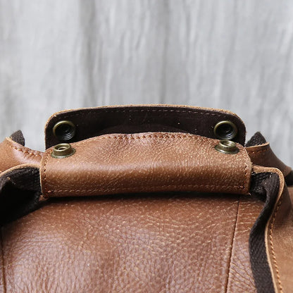 Vintage Large Capacity Men's Top Layer Cowhide Travel Bag Genuine Leather Crossbody Bag Hand-Held Short Distance Luggage Bag