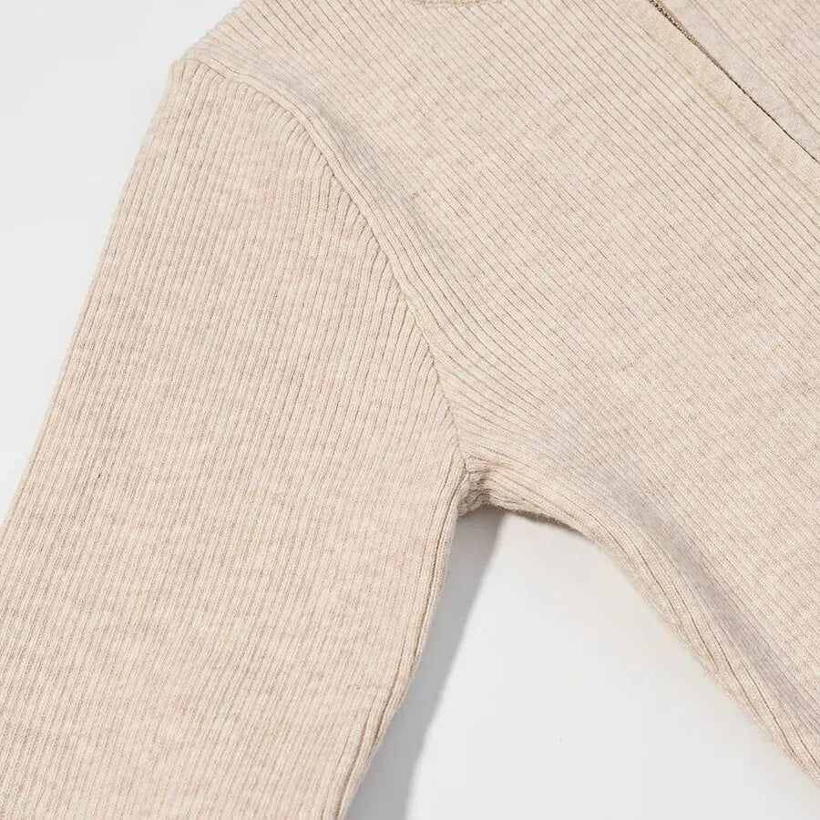 Women's Chic Skateboard One-piece Knitted Elastic Bodycon Bodysuit Lady Sexy Long Sleeve Zipper Inner Skiing Sports Jumpsuits