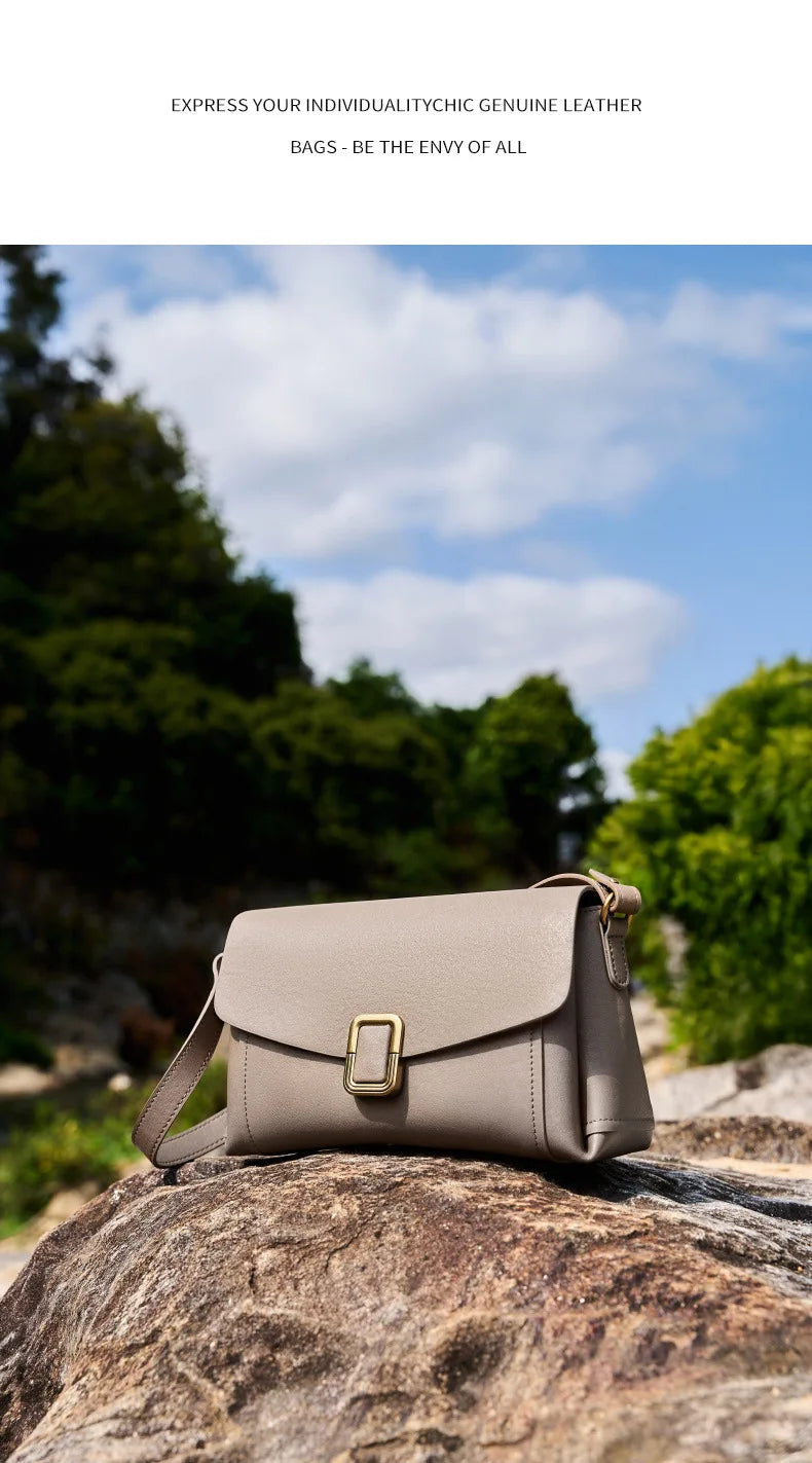 Women's Genuine Grade Cow  Leather Shoulder Crossbody Purse Bag Luxury Designer Ladies Underarm Bag Female Small Square Bag New