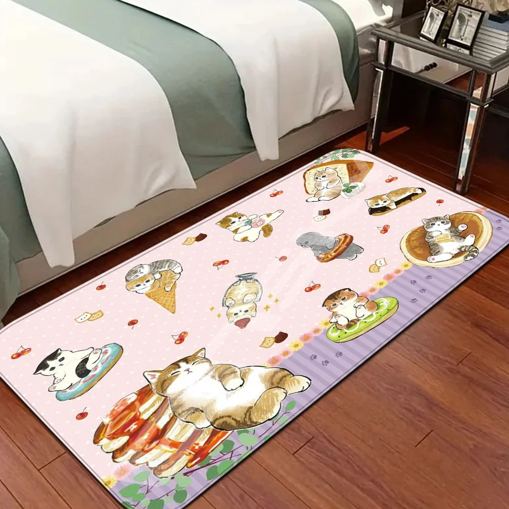 Funny Cat M-Mofusand  Floor Mat Bathroom Mat Kids Room Bedroom Decoration Anti-Slip Doormat Living Room Bedside Area Rugs