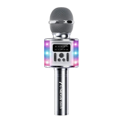 Wireless Bluetooth 5.2 Karaoke Microphone Portable Speaker Voice Changer RGB LED Premium Party Entertainment Singing Machine TWS Kids Adults Gift