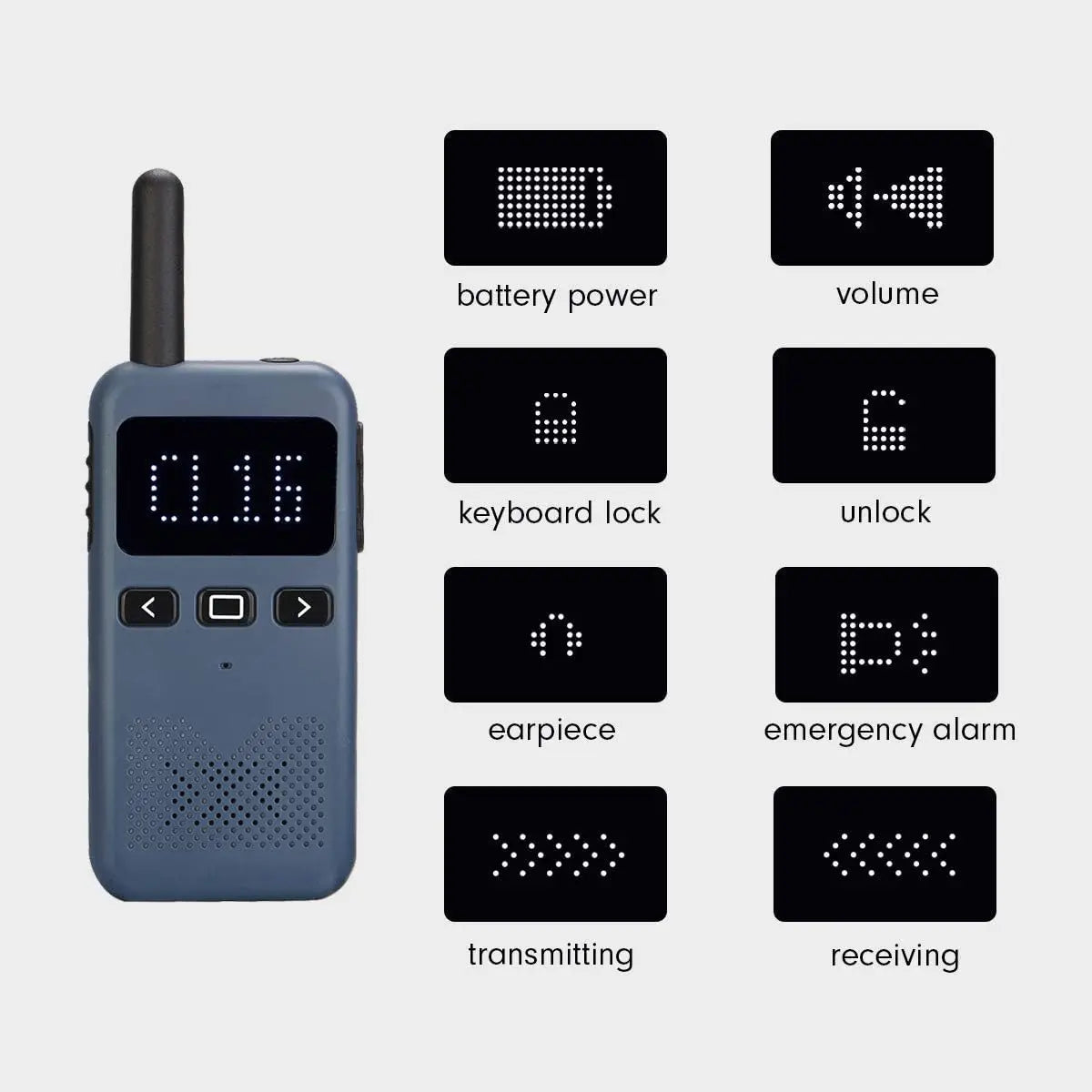 Retevis RB619 Mini Walkie Talkie PMR446/FRS 1650mAh Portable Long Range Two Way Radio Type-C Programmable for Restaurants Hotels