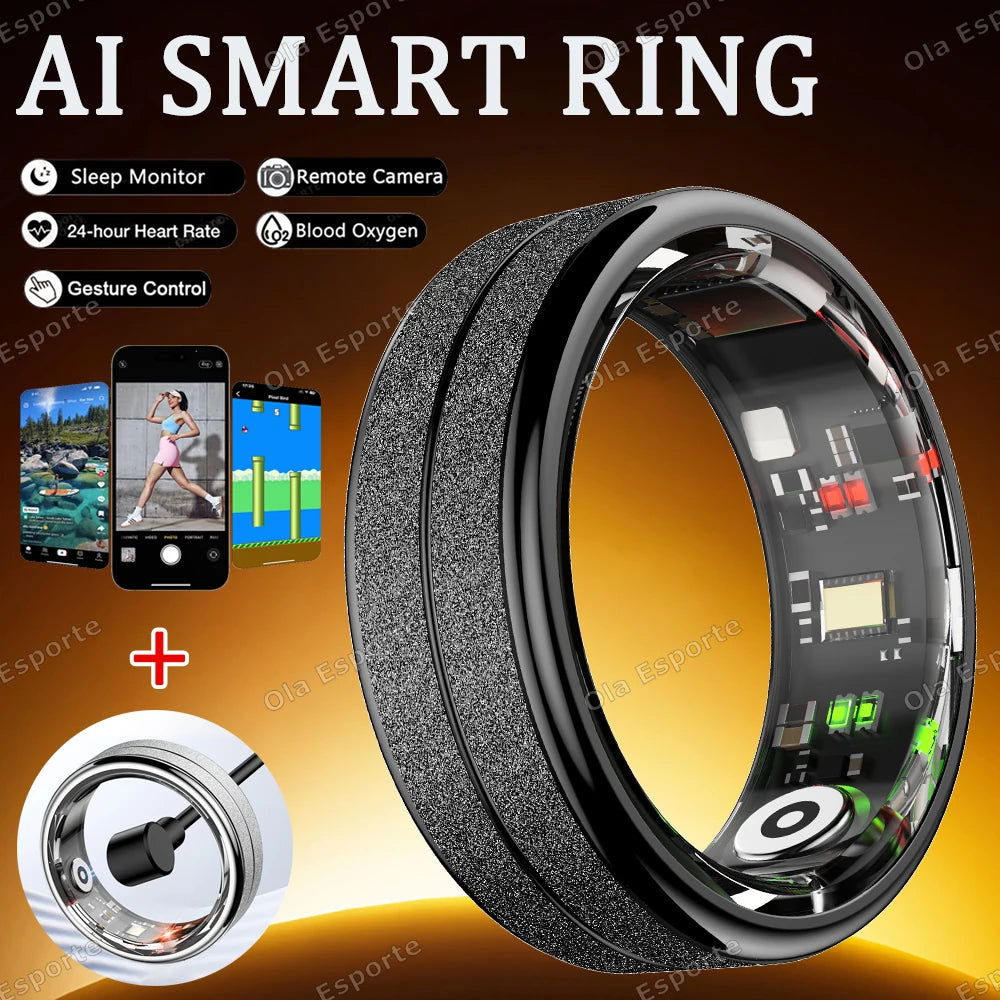 2026 New Smart Ring Bluetooth Heart Rate Body Temperature Monitor AI Health Analysis 5ATM Waterproof Sports Smartring Men Women