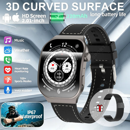 New Curved Screen Women's Smart Watch 2.01'' AMOLED HD Touch Screen Bluetooth5.3 Voice Call Men's Fitness Smart Watch Woman Hw12