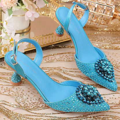 2025 Women's Taro Purple High Heels - Italy-Inspired Rhinestone Pointed-Toe Design for Gorgeous Parties | Plus Size Available