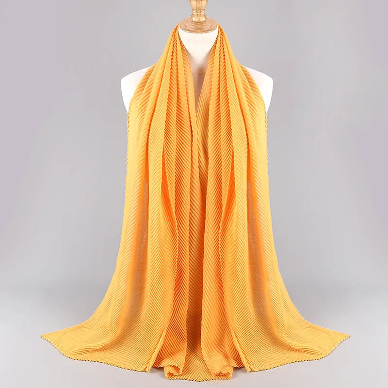 Women Plain Cotton Scarf Head Hijab Wrap Solid Full Cover-up Shawls Foulard Femme Headband Crinkle Muslim Hijabs Store 2024 NEW