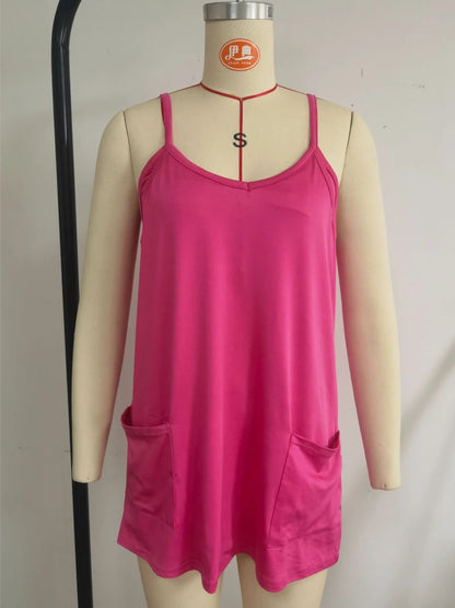 Women's Top Jumpsuit Shorts Casual Set Sleeveless Athletic Casual Sundress Sports Tank Top Sleeveless Lightweight and Breathable