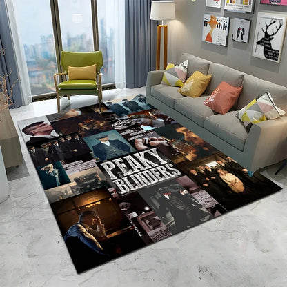 HD Tommy Shelby 3D P-Peaky Blinders Carpet Rug for Home Living Room Bedroom Sofa Doormat Decor,kids Area Rug Non-slip Floor Mat