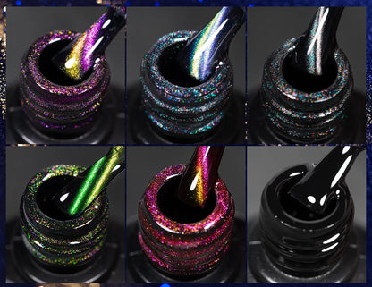 AWStorG 7.5ml Starlit Chameleon Cat Magnetic Gel Nail Polish Double Colors Semi Permanent UV Gel Varnish Need Black Base
