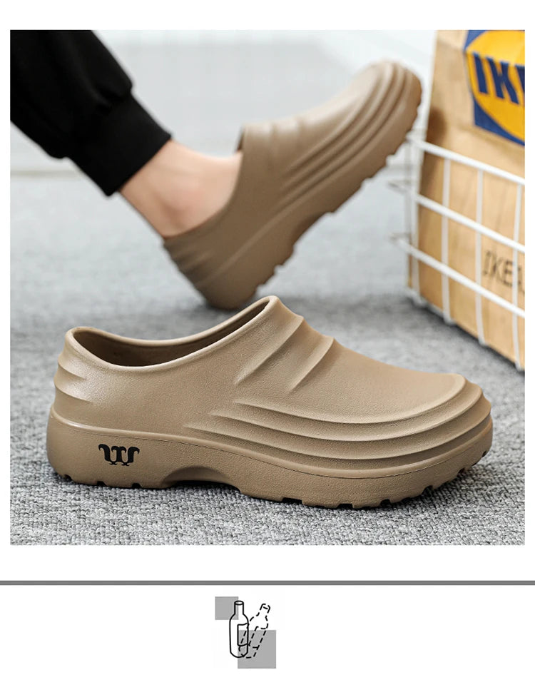 Summer Chef Shoes Anti Slip and Oil Proof Work Shoes Lazy Slippers Casual Trendy Slipper One Step Fashion Garden Shoes For Beach