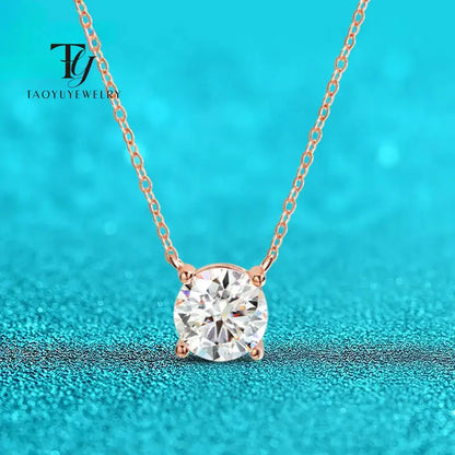 TY 925 Sterling Silver Moissanite Women's Necklace 1-5 Carat Moissanite Three Colors D Color With Certificate Fine Ewelry Gift