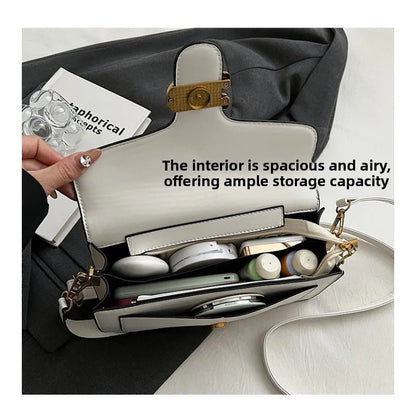 26 New Niche Bag Women's Premium Texture Solid Color Simple and Versatile Small Square & Commuter Multi-Compartment Shoulder Bag