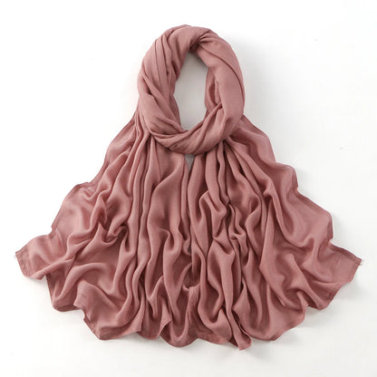 Fashion Muslim Hijab For Women Cotton Rayon Modal Hijab Scarf Solid Color Headscarf Wraps Islamic Headband Turban Veils 185*75CM