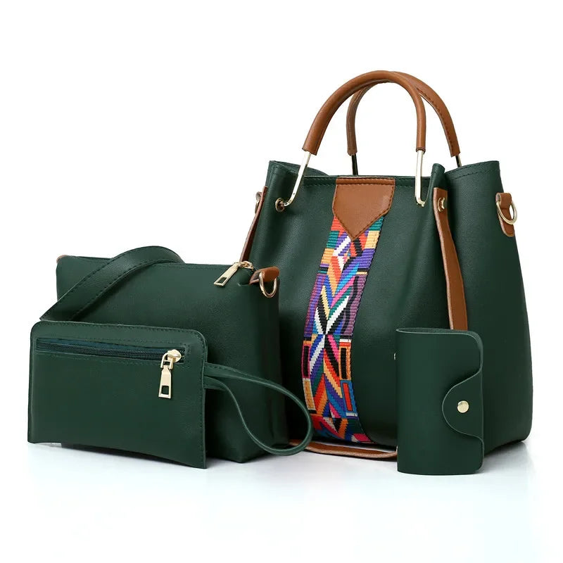 4 Pcs Luxury Handbag Large Capacity Tote Bag Women's Bag Fashion Shoulder Bag,Wallet,Card Case