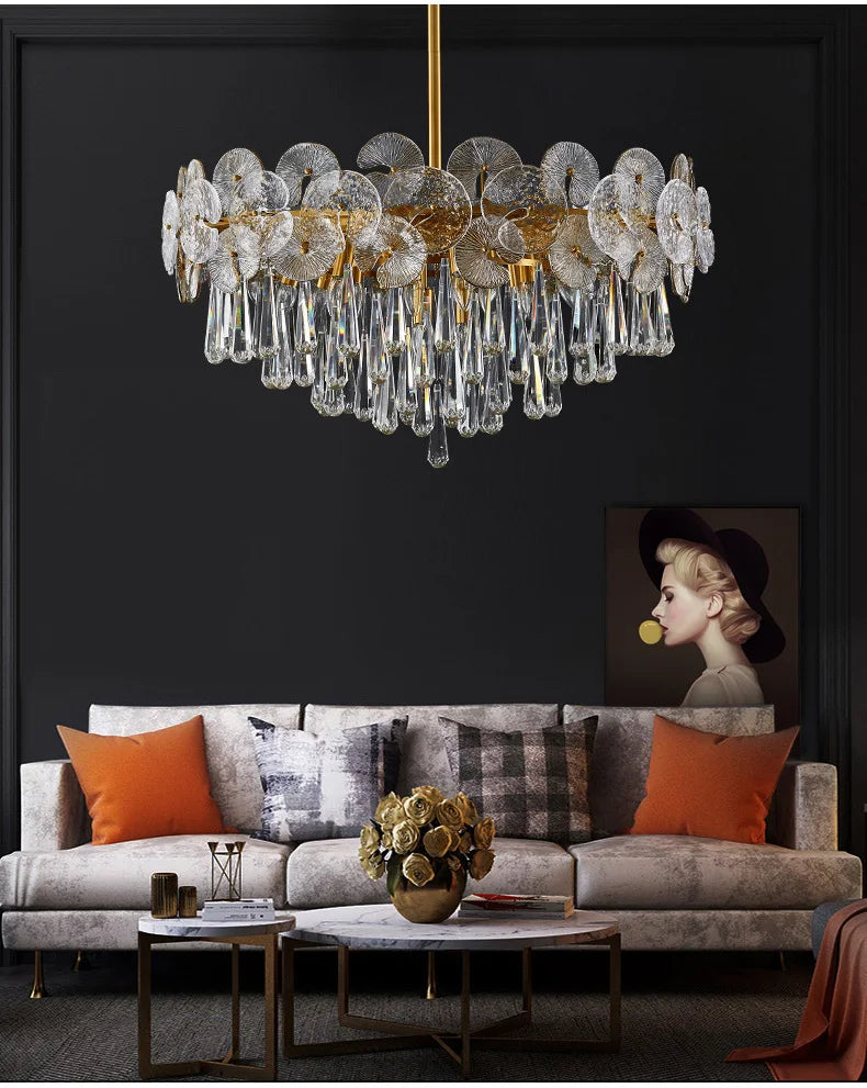 Modern Creative Ceiling Chandelier Luxury Crystal Pendant Light for Living Dining Room Bedroom Home Decor Luster Lamp Fixture
