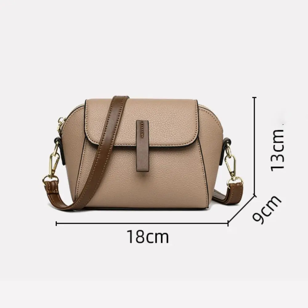 Genuine Leather Women Crossbody Bag Shoulder Bags Luxury Solid Color Cow Leather Handbag Elegant Female Messenger Bag