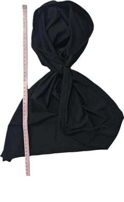 Solid Color Threaded Headscarf Wrapped Design With High Elasticity Suitable For Various Head Circumferences