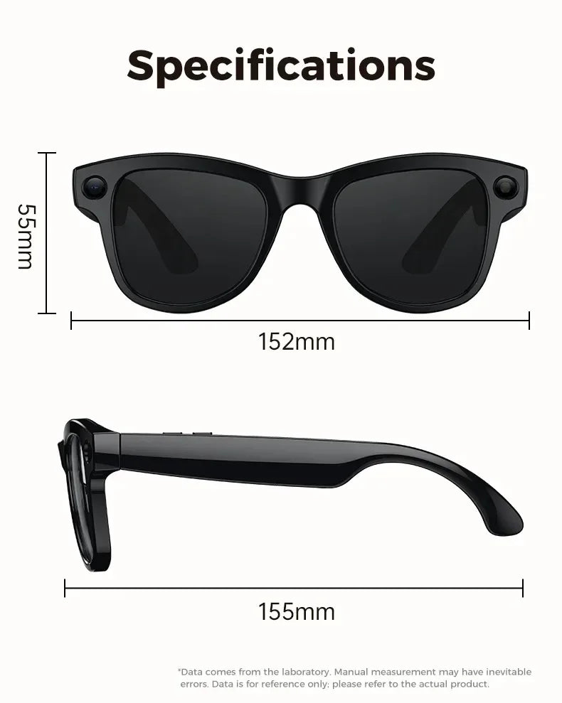 M02 Smart Sunglasses AI Translation 100+ Languages 8MP Camera Bluetooth Music Call Smart Glasses with Charging Box