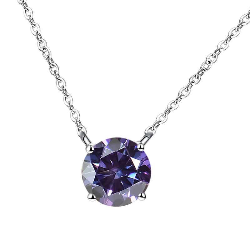 JoyceJelly 1/2/3/5 Carat Moissanite Necklace for Women 925 Sterling Silver Wedding Bridal Fine Jewelry for Women