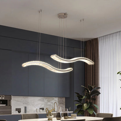 Modern Luxury LED Crystal Pendant Lights Villa Dining Room Kitchen Lighting Lustre Decor Chandeliers Indoor Bar Lights Fixture