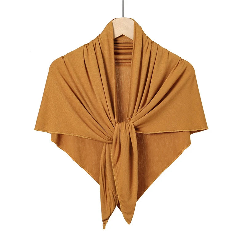 New Triangle Jersey Hijab Scarf For Women Muslim Shawls Headscarf Wraps Solid Color Scarves Head Wrap Islamic Turban Headband