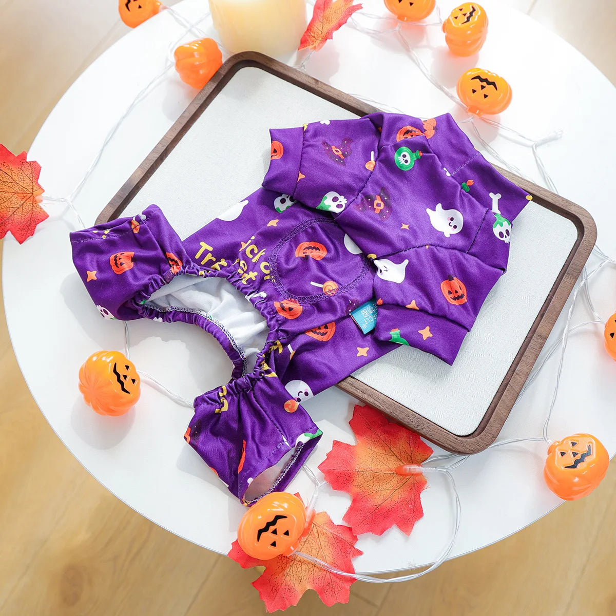 Girl Halloween Pajamas Apparel For Small Dogs Chest Closed Pet Indoor Home Wear Clothes Overall Tracksuit Chihuahua Yorkshire