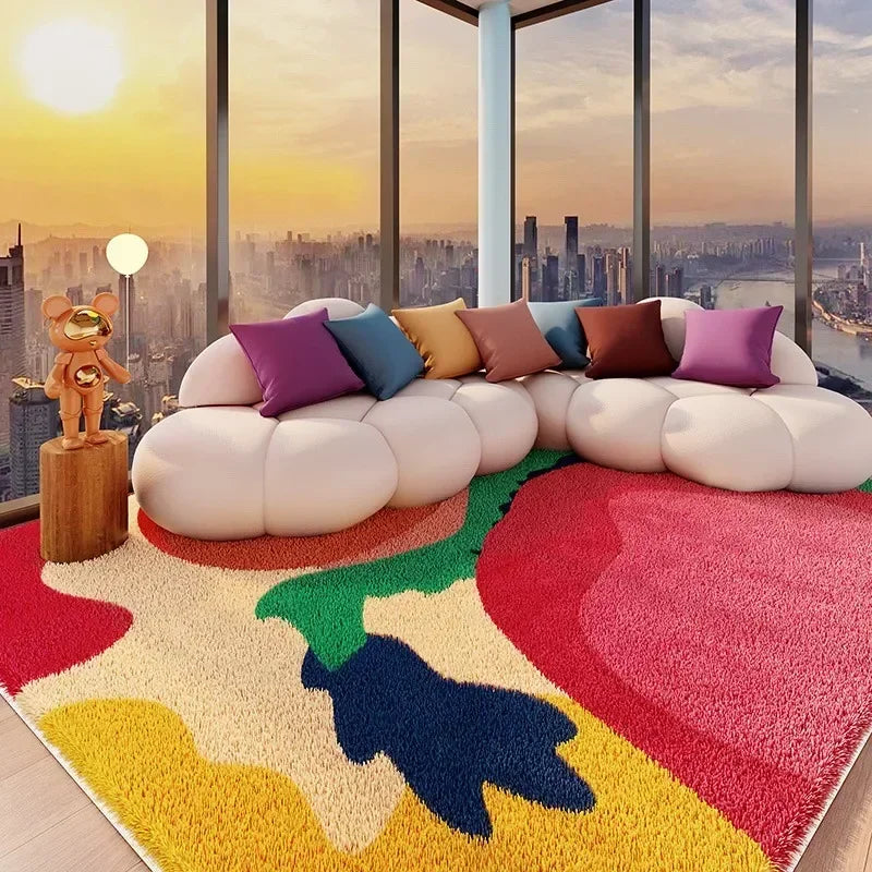 VIKAMA Carpet for Living Room Colorful Large Area Cartoon Bedroom Bedside Plush Rugs Cute IG Sofa Coffee Table Floor Mats