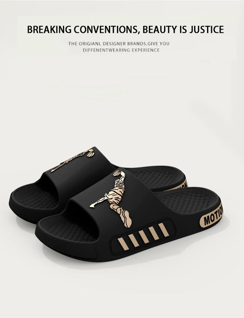 Men's Summer Thong Slippers Thick Bottom Anti-Slip Deodorant EVA Wear-Resistant Breathable Slip-On Sandals