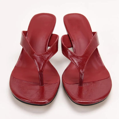 Women Slippers Fashion High Heeled Mule Shoes Designer Flip Flops for Woman Summer Open Toe Casual Shoes Zapatos Mujer 7881