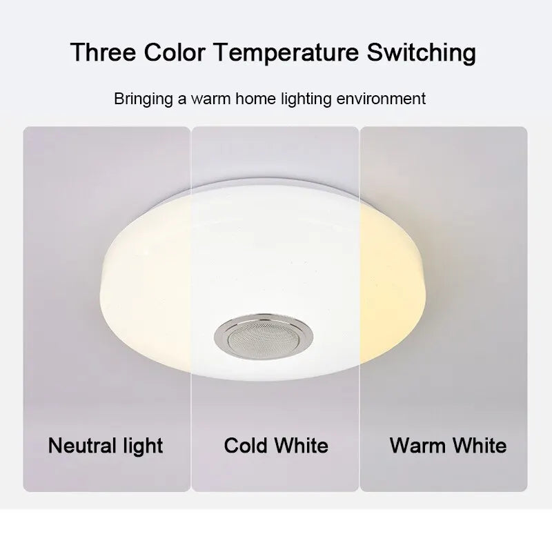 Modern Ceiling Lamps RGB Dimming Home Lighting APP Bluetooth Music Light 52W 36W Smart Ceiling Lights With Remote Control AC220V