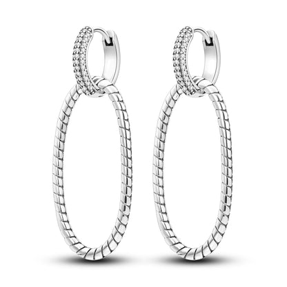 925 Sterling Silver Original Hoop Earring For Woman Luxury  Pendientes Wedding Jewelry Gift