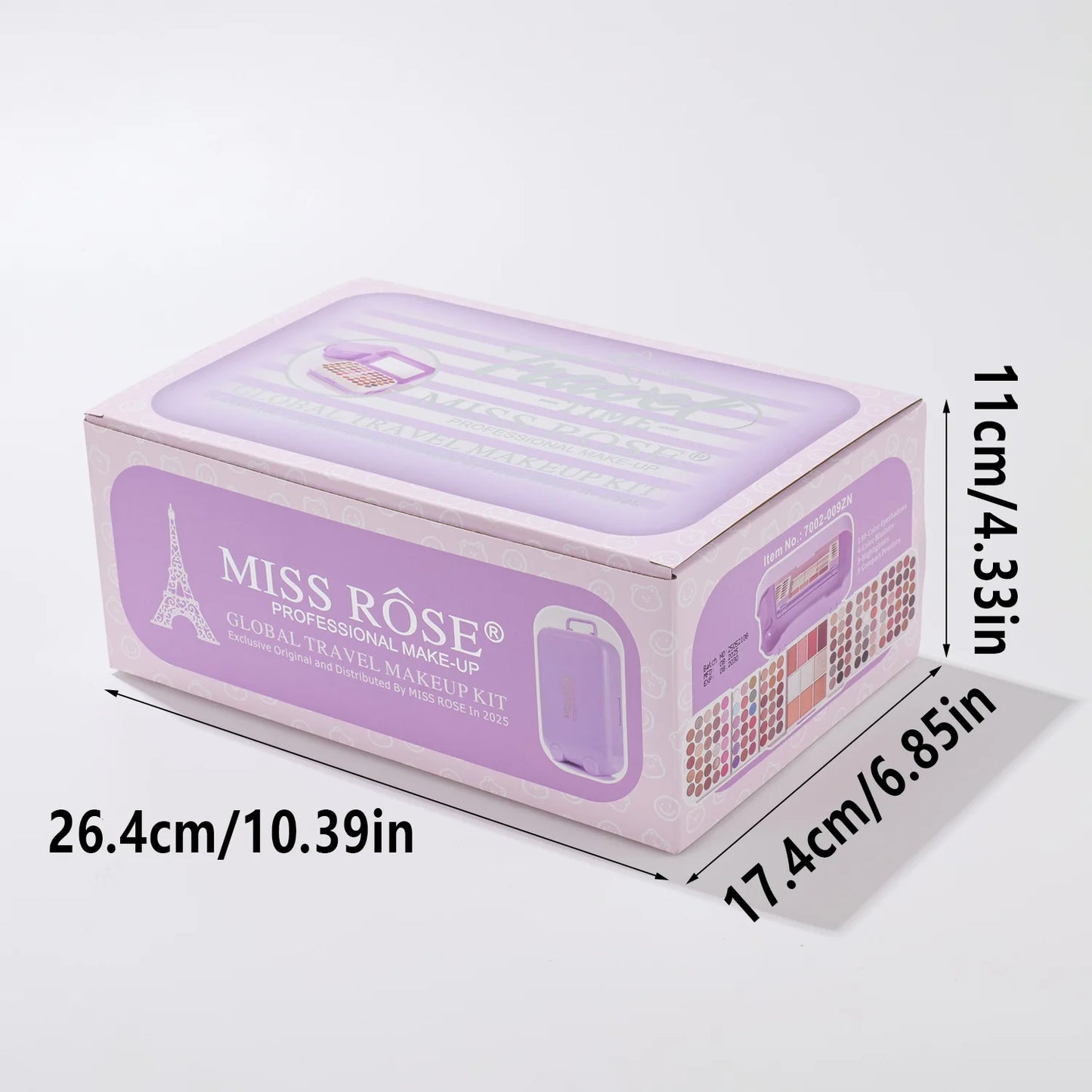 Miss Rose Makeup Travel Case Makeup Plate Eye Shadow Powder Blusher Set One High Gloss Powder Lasting Makeup With Mirror