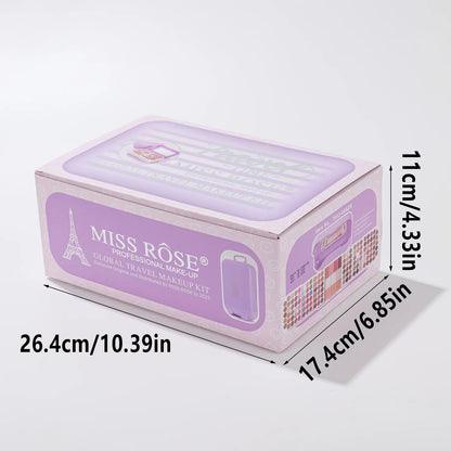 Miss Rose Makeup Travel Case Makeup Plate Eye Shadow Powder Blusher Set One High Gloss Powder Lasting Makeup With Mirror