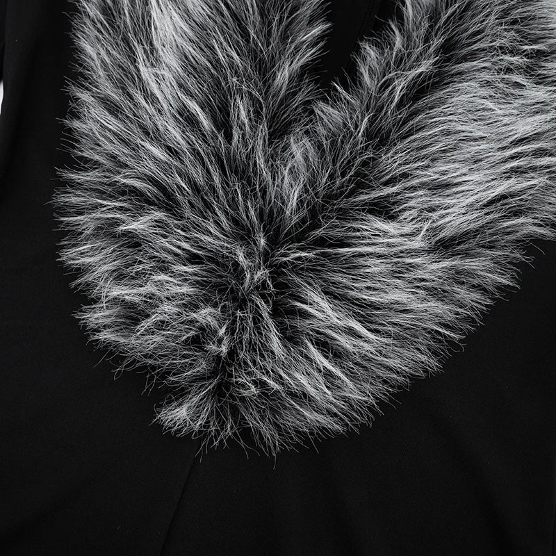 Weird Puss Luxury Fur Deep V Collar Romper Women Full Sleeve Sexy Skinny Fitness Activity Streetwear Hipster Workout Playsuit