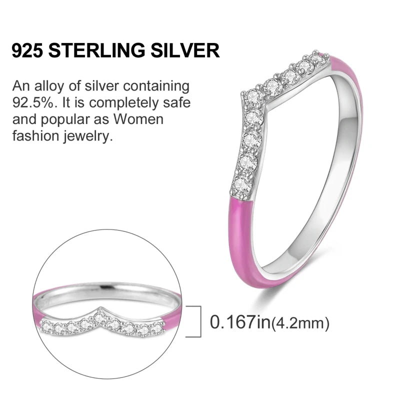 Original 925 Sterling Silver Ring Colorful Diamonds Cubic Zircon Finger Ring For Women Jewelry Wedding Engagement Birthday Gift