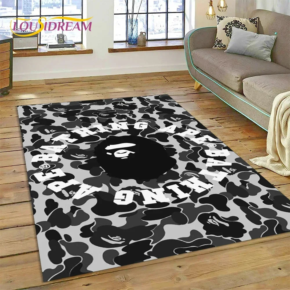 3D Printing B-BAPE Fashion Carpet Rug for Bedroom Living Room Home Sofa Decoration,Children Game Large Decor Floor Mat Gift
