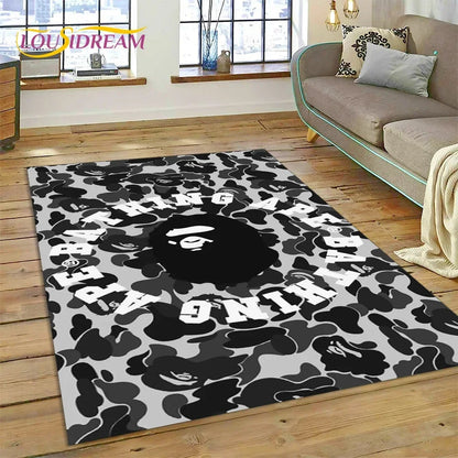 3D Printing B-BAPE Fashion Carpet Rug for Bedroom Living Room Home Sofa Decoration,Children Game Large Decor Floor Mat Gift