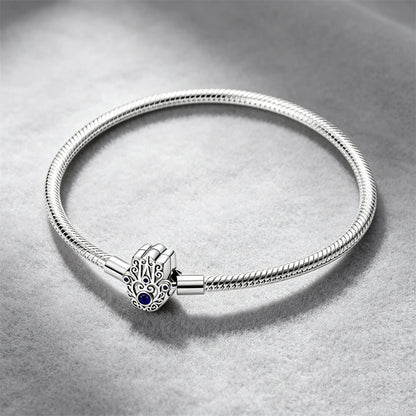 2026 Hot Selling 925 Silver Heart Shaped Buckle Snake Chain Sparkling Zircon Original Bracelet Women Fashionable Luxury Jewelry