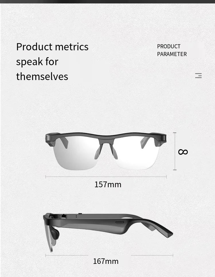 Bluetooth Smart Glasses, Directional Audio Speaker, Polarized, High Quality, Music, Speech Control, Play Phone Call,Sunglasses