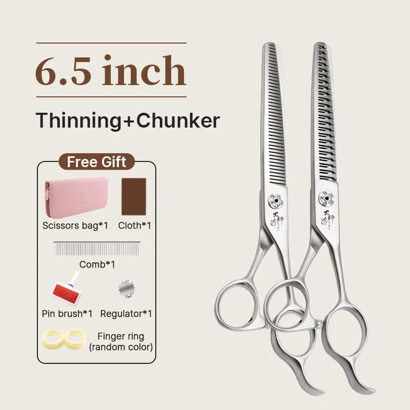 Fenice Slim Narrow Dog Grooming Scissors Set Straight/Curved/Thinner/Chunker Shears Scissors Specialized for KR and JP Groomers