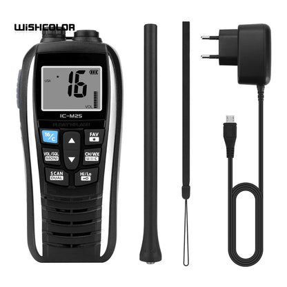 Wishcolor IC-M25 Marine Walkie Talkie VHF Marine Radio 5KM 5W Waterproof Handheld Transceiver For ICOM