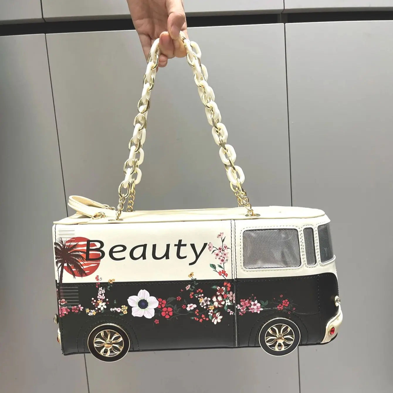 Luxury Designer Purses and Handbags Funny Bus Shape Bag Pu Leather Woman's Bag Purse High Quality Party Wedding Bag