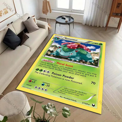 1PC Pokémon Card Charizard Squirtle Print Carpet for Living Room Bedroom Kid's Room Home Decor Area Rug Sofa Cloakroom Mat