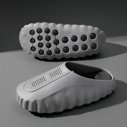 Men's Lightweight Outdoor Slippers Soft Thick Sole Breathable Sandals Non-Slip Summer Beach Slides for Casual Home Bathroom Use