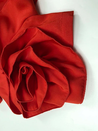 Modigirl Red Romper Jumpsuit Woman 2025 New Summer Falbala Short Sleeves Wide Leg Jumpsuits Woman Elegant Party Formal Clothes