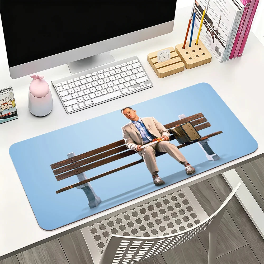 Classic Movie Forrest Gump Mouse Pad Large Non-Slip Waterproof Mat Stitched Edge Keyboard Pad for Gaming Daily Office