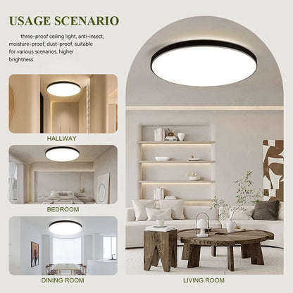 LED Ceiling Lamp 15W~50W Kitchen Light Fixture Bedroom Corridor Lustre Plat Led Lights Living Room Decor 220V Ceiling Chandelier