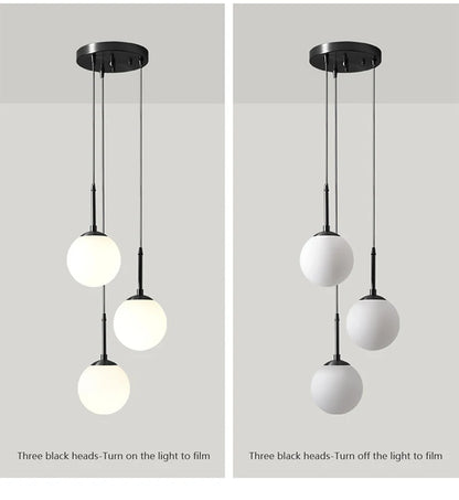 Glass Ball Led Pendant Lamp Modern Fixtures Chandelier Lights for Dining Room Indoor Hotel Lobby Home Decor Stairs Hanging Lamp