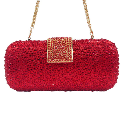 XIYUAN Women Green Crystal Evening Clutch Bag Glittering Purple Rhinestone Handbag Wedding Party Purse Full-diamond Bridal Bags